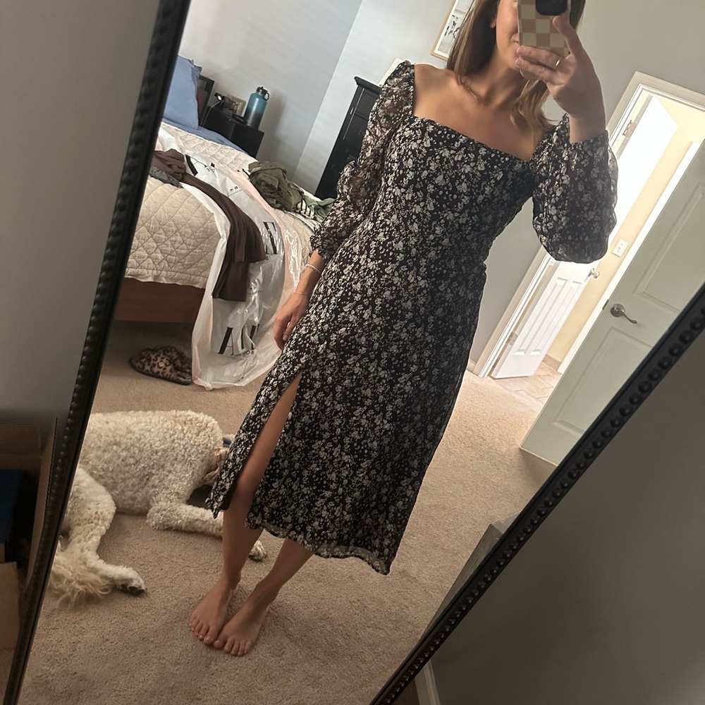 Floral Black Dress